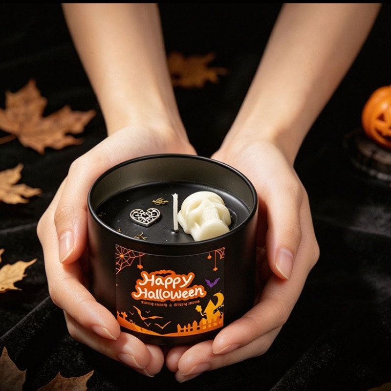 Autumn Halloween Decoration fo - Black Tin Candle ulasan dan harga