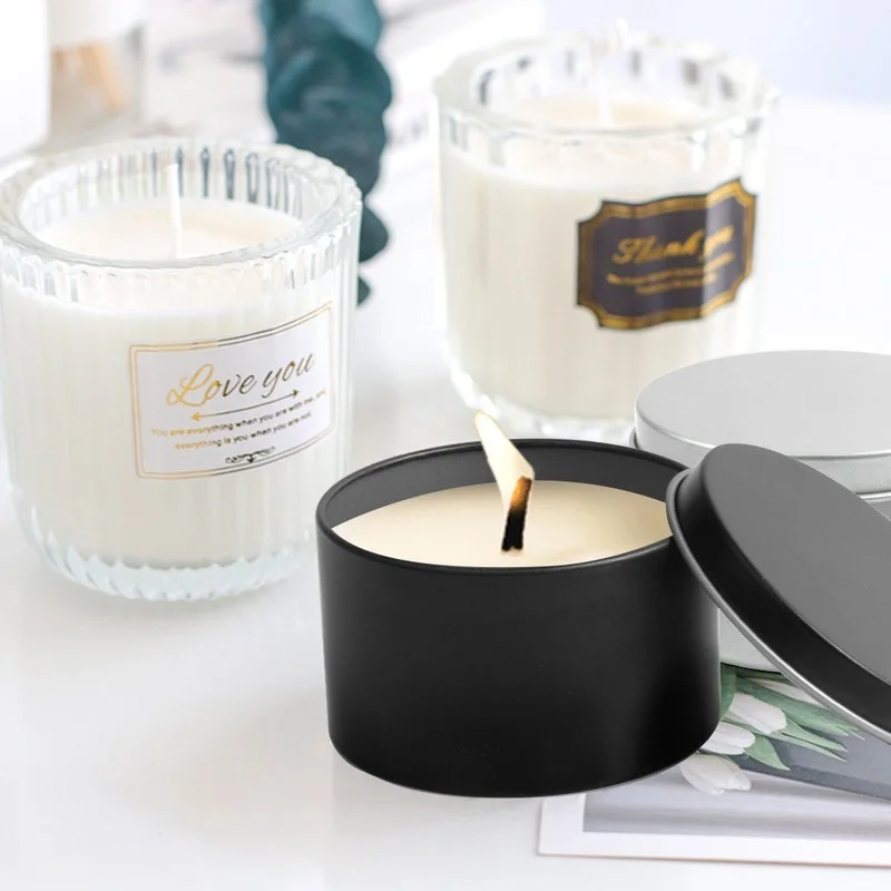12/24Pcs Round Metal Tin Box C - Black Tin Candle ulasan dan harga