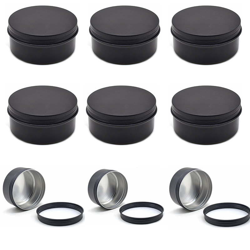 Black Empty Round Aluminum Box - Black Tin Candle ulasan dan harga