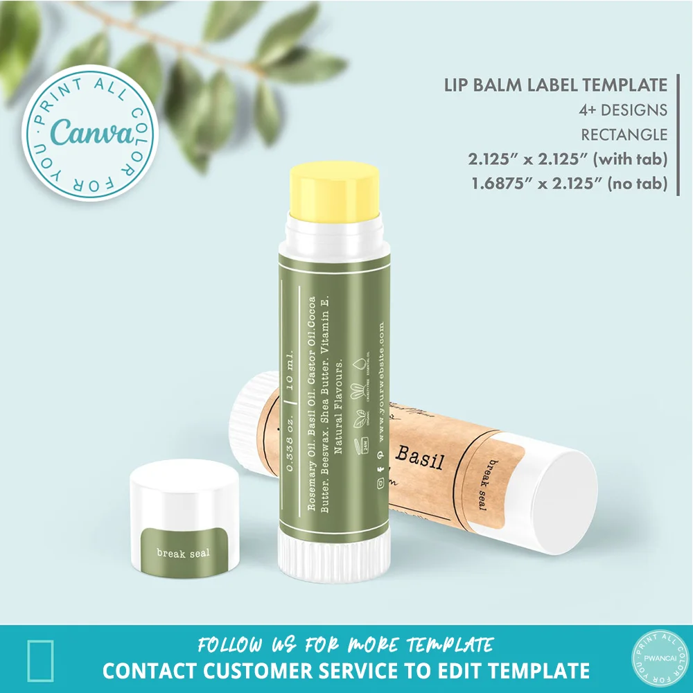 Minimalist Botanical Lip Balm  - Sticker Label Template ulasan dan harga