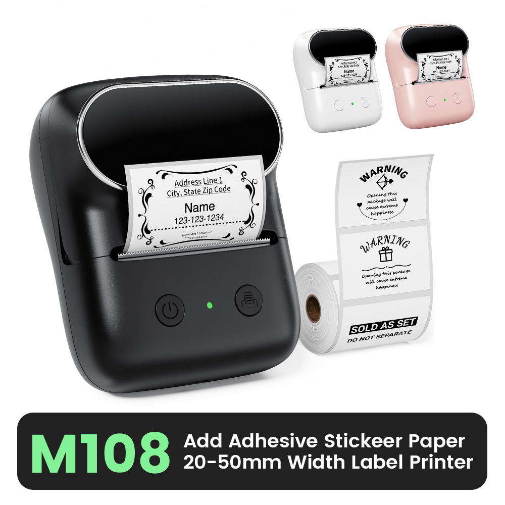 M108 Wireless Bluetooth Label  - Sticker Label Template ulasan dan harga