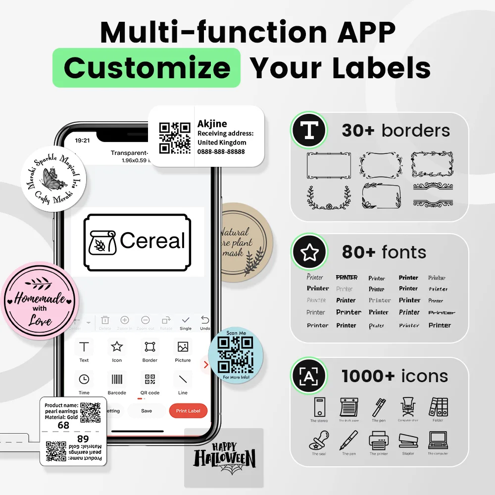 M108 Wireless Bluetooth Label  - Sticker Label Template ulasan dan harga
