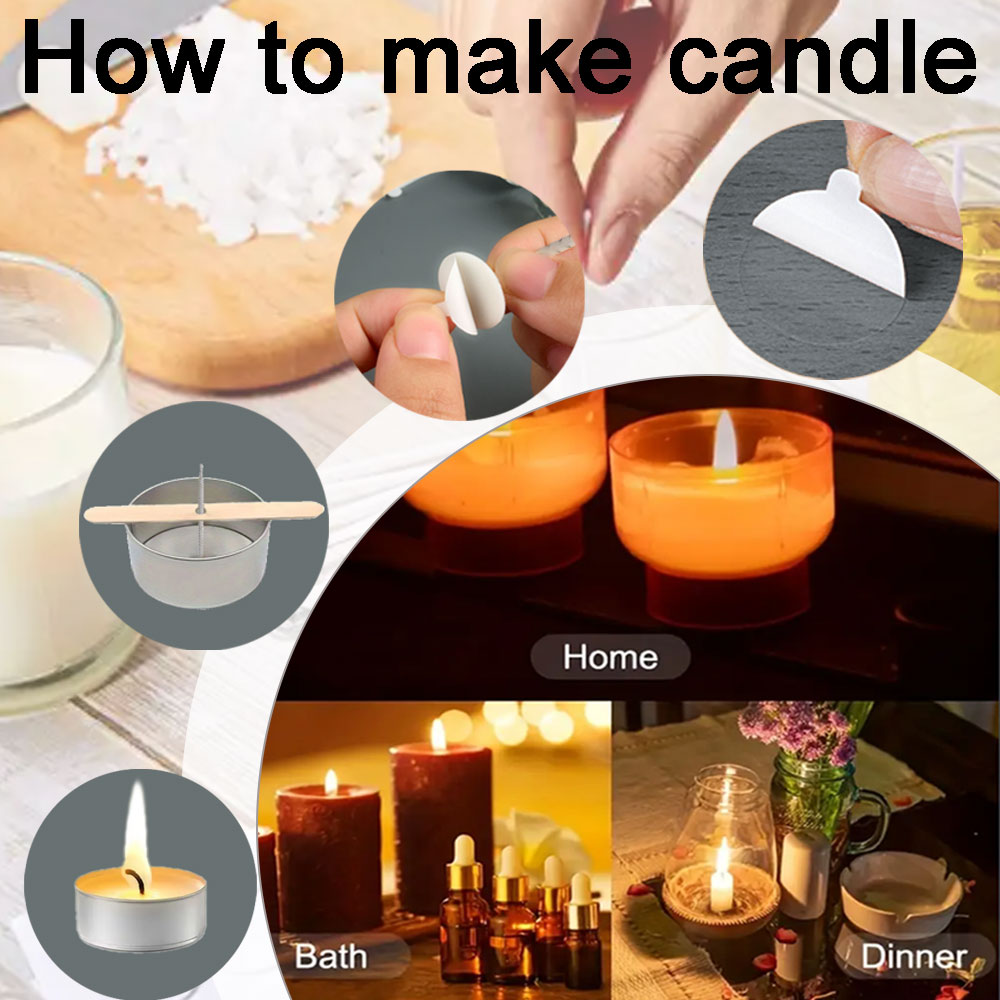 55pcs Flower Candle Wick Wood  - Candle Supplies Kit ulasan dan harga