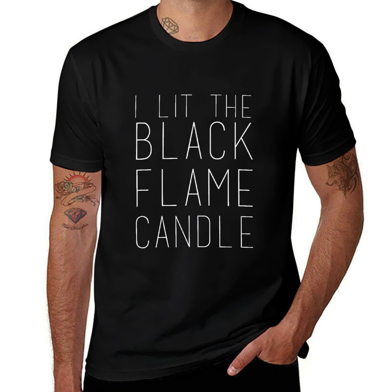 Black Flame Candle (White) T-S - Black Tin Candle ulasan dan harga