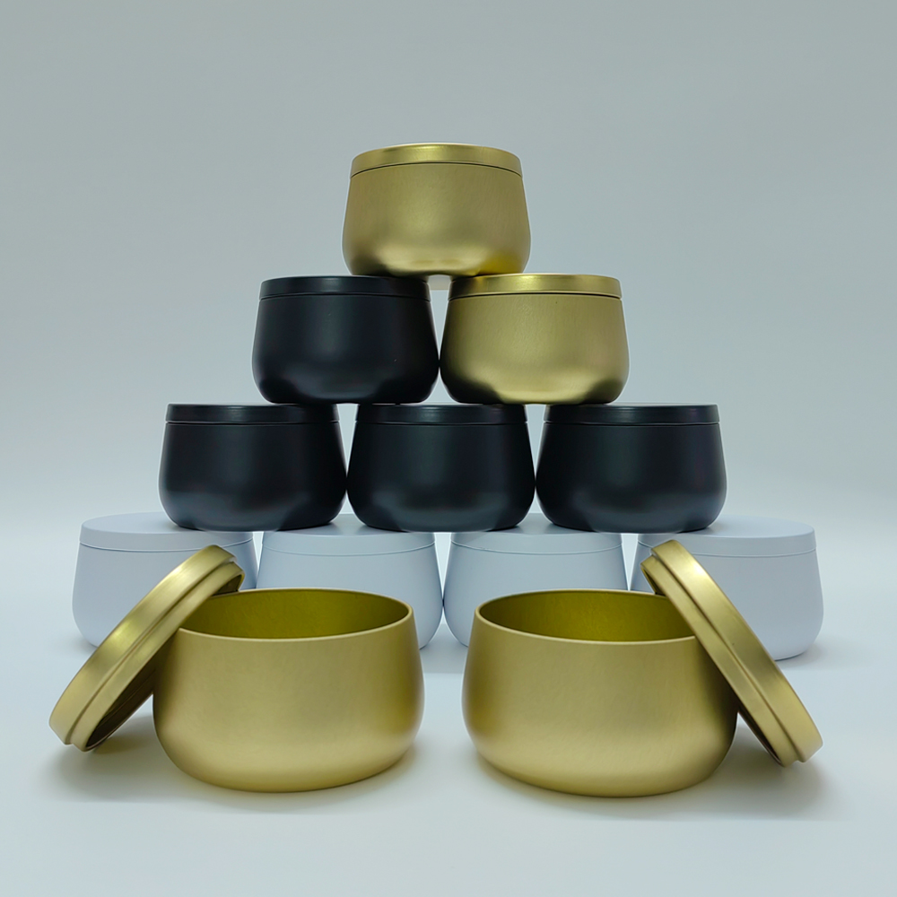 12pcs 8oz White Black Gold Met - Black Tin Candle ulasan dan harga