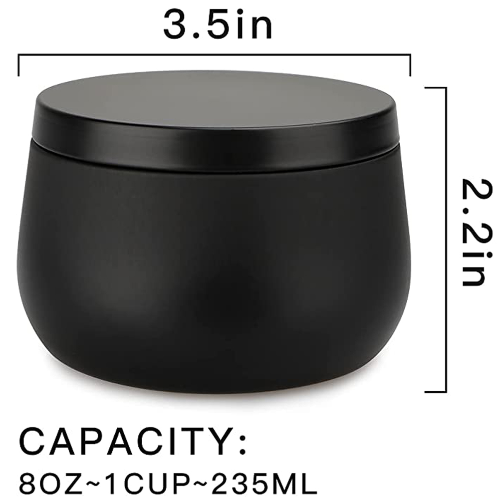 12pcs 8oz White Black Gold Met - Black Tin Candle ulasan dan harga
