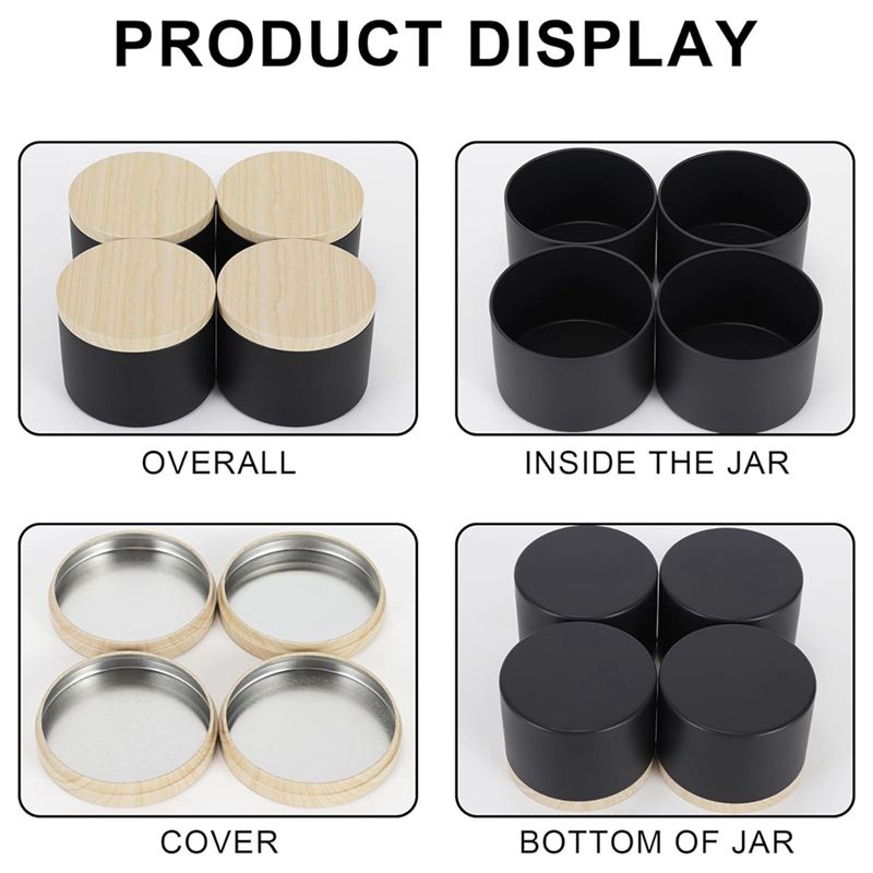24 Pack 4 Oz Black Candle Tins - Black Tin Candle ulasan dan harga