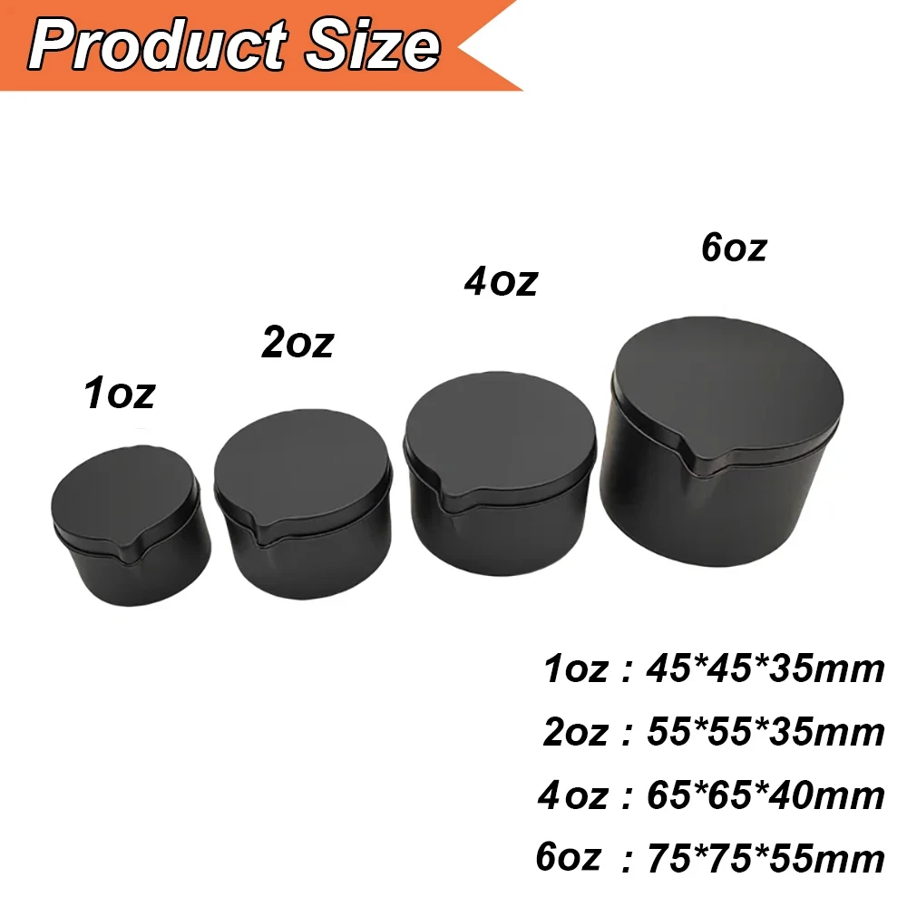 12PCS Silver Black Metal Tins  - Black Tin Candle ulasan dan harga
