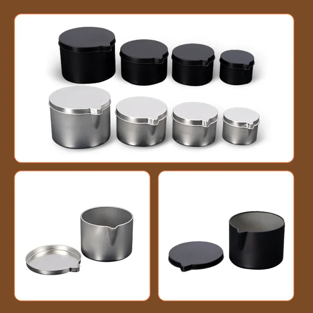 12PCS Silver Black Metal Tins  - Black Tin Candle ulasan dan harga